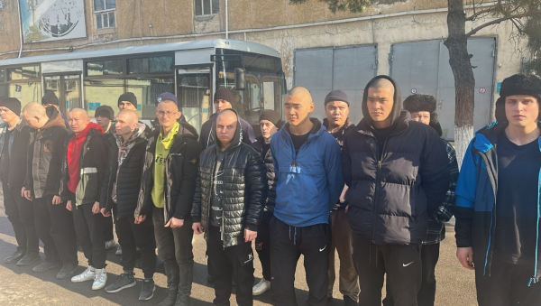 В воинскую часть Национальной гвардии в Алматы прибыли первые призывники осеннего призыва