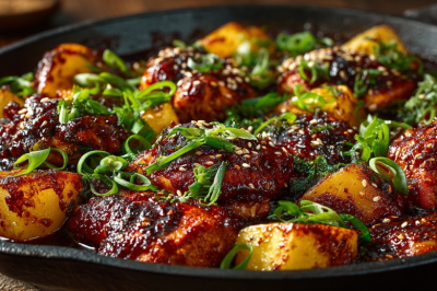 Дак дори тан на противне: корейское рагу с курицей и картофелем, которое готовится само. Пикантный соус из кочуджана &mdash; вершина пикантности